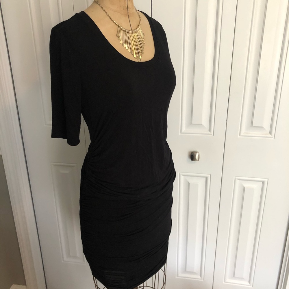 Maternity Black side ruched dress